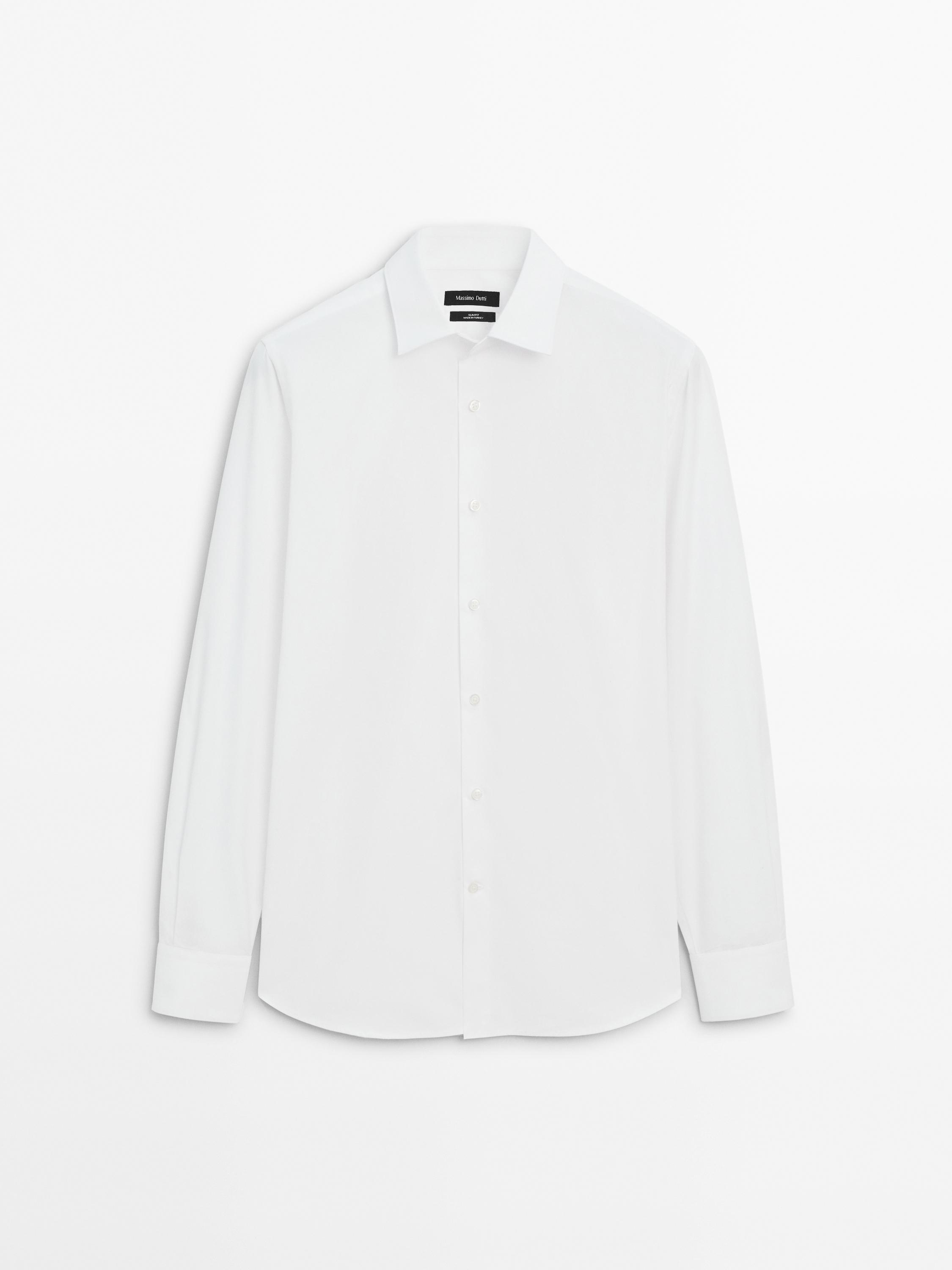 Chemise slim en popeline 100 % coton